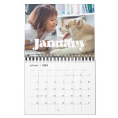 ヴィンテージレトロスクリプト2026家族の写真 カレンダー (1月 2026)