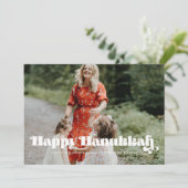 ヴィンテージレトロスクリプトHappy Hanukkah写真 シーズンカード (スタンド正面)