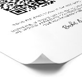 ヴィンテージレトロスクリプトhoneymoon fund QRコード記号 ポスター (角)