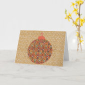 ヴィンテージレトロスタイルおもしろいクリスマスオーナメント カード (黄色い花)