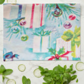 ヴィンテージレトロスタイルクリスマスプレゼント キッチンタオル (折り畳み)