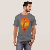 ヴィンテージレトロスタイルコイ魚 Tシャツ (正面フル)