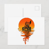 ヴィンテージレトロスタイルスプリント車レース シーズンポストカード (正面/裏面)