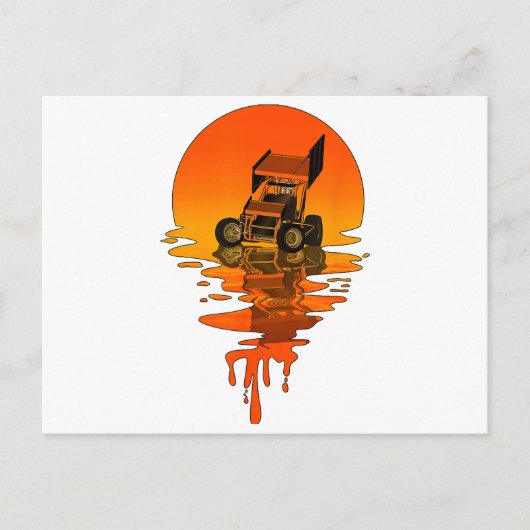 ヴィンテージレトロスタイルスプリント車レース シーズンポストカード (正面)