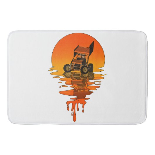 ヴィンテージレトロスタイルスプリント車レース バスマット (正面)