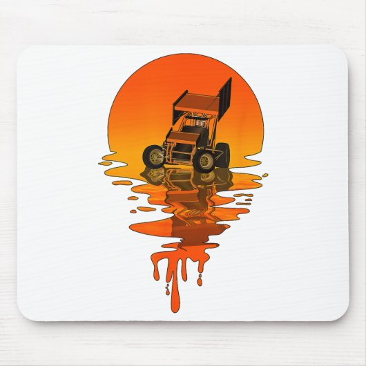 ヴィンテージレトロスタイルスプリント車レース マウスパッド (正面)