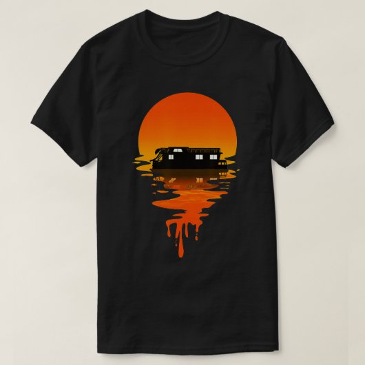 ヴィンテージレトロスタイルハウスボート Tシャツ (デザイン正面)