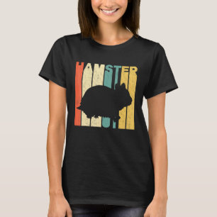 ヴィンテージレトロスタイルハムスターシルエット Tシャツ