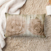 ヴィンテージレトロスタイル木製の背景 ランバークッション (ブランケット)