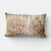 ヴィンテージレトロスタイル木製の背景 ランバークッション (裏面)