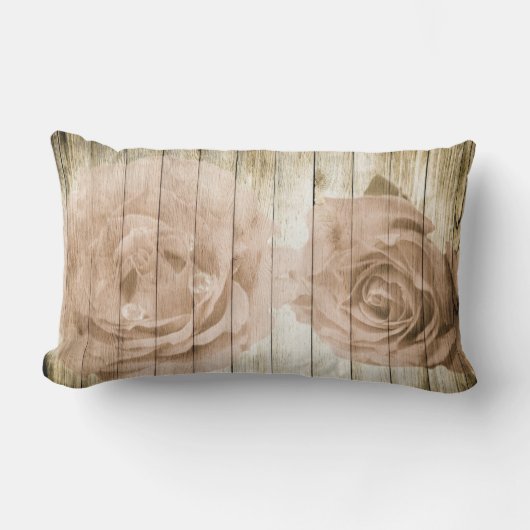 ヴィンテージレトロスタイル木製の背景 ランバークッション (正面)