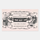ヴィンテージレトロスタイル自家製キャンディカスタムラベル 長方形シール (正面)