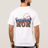 ヴィンテージレトロスタイル野球ママ選手の写真 Tシャツ (裏面)