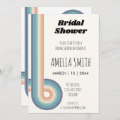 ヴィンテージレトロスタイル70sブライダルシャワー招待 招待状 (正面/裏面)