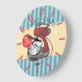 ヴィンテージレトロスタンドミキサパーソナライズされたーキッチン ラージ壁時計 (傾斜)