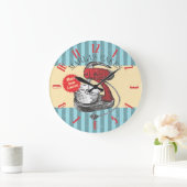 ヴィンテージレトロスタンドミキサパーソナライズされたーキッチン ラージ壁時計 (ホーム)