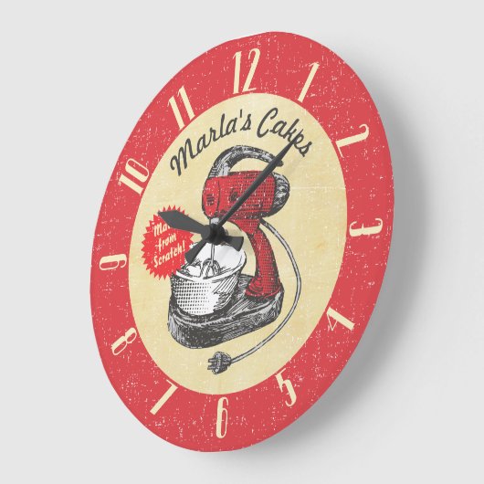 ヴィンテージレトロスタンドミパーソナライズされたキサー ラージ壁時計 (傾斜)