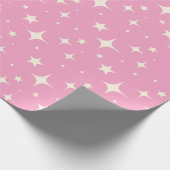 ヴィンテージレトロスターズピンククリスマスホリデーパターン ラッピングペーパー (角)