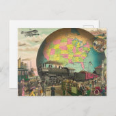 ヴィンテージレトロスチームパンク世界交通 ポストカード (正面/裏面)