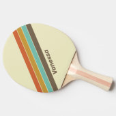 ヴィンテージレトロストライプのレインボー 卓球ラケット (横)