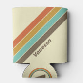 ヴィンテージレトロストライプのレインボー 缶クーラー (裏面)