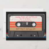 ヴィンテージレトロストライプカセットの原色 招待状 (裏面)