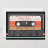 ヴィンテージレトロストライプカセットネオンカラー1985 招待状 (裏面)