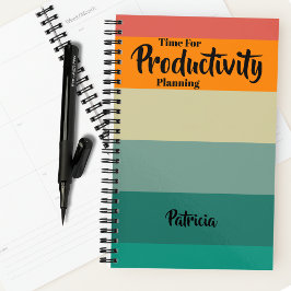 ヴィンテージレトロストライプカラー名の生産性 プランナー手帳