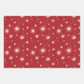 ヴィンテージレトロストライプクリスマスと星 ラッピングペーパーシート (正面2)