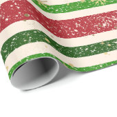 ヴィンテージレトロストライプクリスマスと星 ラッピングペーパー (ロールコーナー)