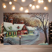 ヴィンテージレトロスノーカバーハウスクリスマス シーズンカード