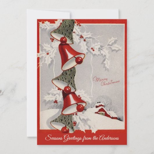 ヴィンテージレトロスノーキャップクリスマスベルカスタムズ シーズンカード (正面)