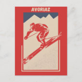 ヴィンテージレトロスフランスのキアルプスリゾートアヴォリアズ ポストカード (正面)