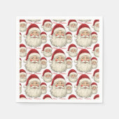 ヴィンテージレトロスマイルサンタ顔 スタンダードカクテルナプキン (正面)
