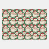 ヴィンテージレトロスマイルサンタ顔 ラッピングペーパーシート (正面2)