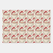 ヴィンテージレトロスマイルサンタ顔 ラッピングペーパーシート (正面)
