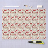 ヴィンテージレトロスマイルサンタ顔 薄葉紙 (クラフト)