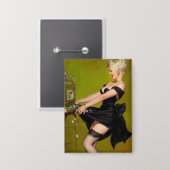 ヴィンテージレトロスロットマシンカジノウィンピンナップガール 缶バッジ (正面/裏面)