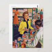 ヴィンテージレトロスーパーショッピング ポストカード (正面/裏面)