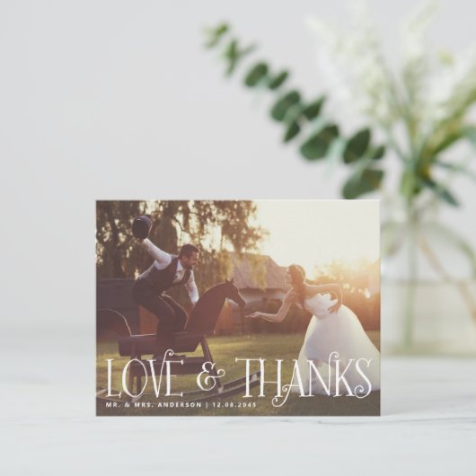 ヴィンテージレトロス結婚クリプトありがとうはがき ポストカード (スタンド正面)