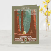 ヴィンテージレトロセコイアナショナルパークファーザーズデイ カード (黄色い花)