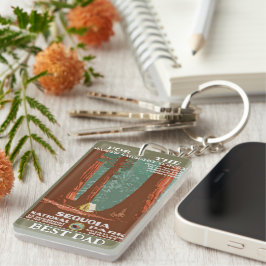 ヴィンテージレトロセコイアナショナルパーク最高のパパ キーホルダー