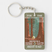 ヴィンテージレトロセコイアナショナルパーク最高のパパ キーホルダー (正面)
