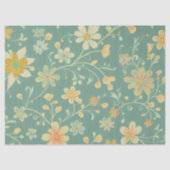 ヴィンテージレトロセージ黄中世紀フローラ 薄葉紙 (正面)