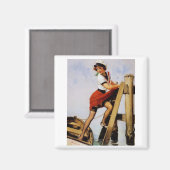 ヴィンテージレトロセーラーピンアップガール マグネット (正面/裏面)