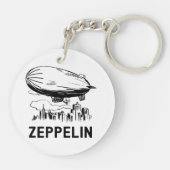 ヴィンテージレトロゼッペリン – 飛行船スケッチを読み取り キーホルダー (裏面)