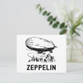 ヴィンテージレトロゼッペリン – 飛行船スケッチを読み取り ポストカード (スタンド正面)