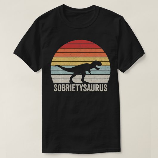 ヴィンテージレトロソブリティTRex SobrietysaurusオウムSobe Tシャツ (デザイン正面)