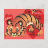ヴィンテージレトロタイガーバレンタインカード シーズンポストカード (正面)