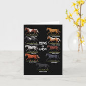 ヴィンテージレトロタイプの馬の馬の品種の馬 カード (黄色い花)